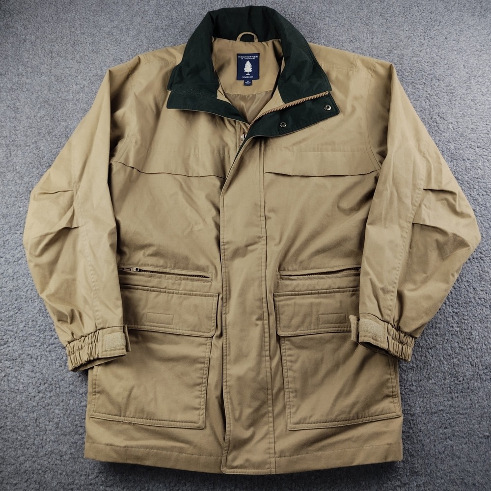 Roundtree & Yorke Barn Jacket Mens Medium Outdoors Brown Utility Field Coat EUC